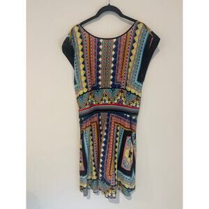 Warehouse Colorful Geometric Summer Dress Size 10